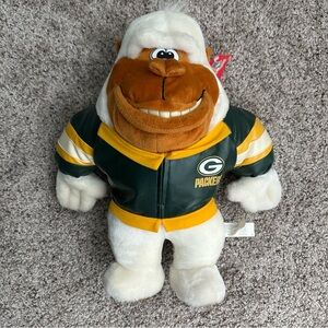 New NFL Green Bay Packers Plush Gorilla 12" Team Jacket Fan Collectible Toy 2001